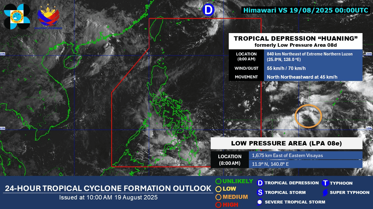 Tropical depression ‘Huaning’ exits PAR, new LPA being monitored — PAGASA