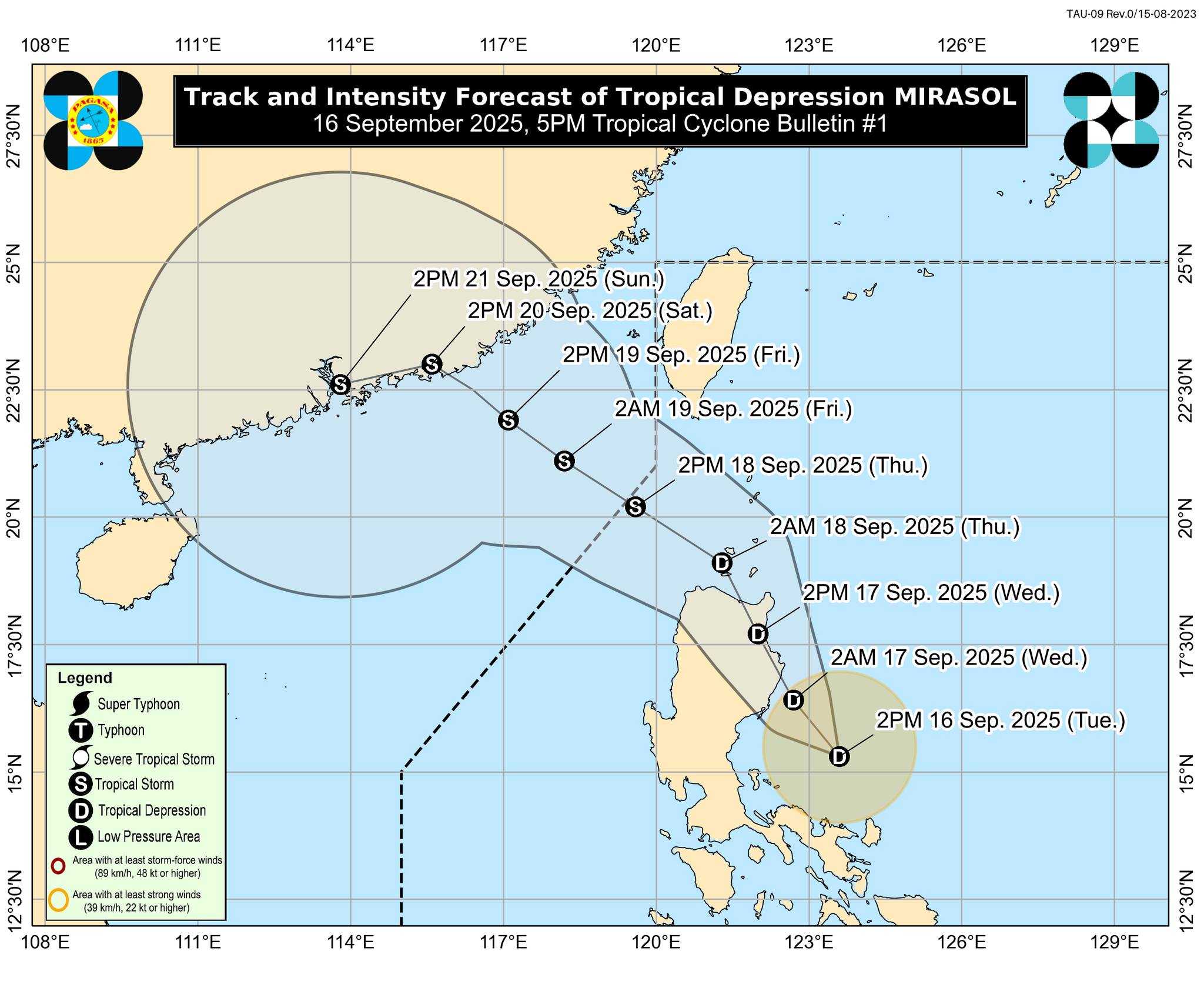 Signal No. 1 raised in several areas in Luzon due to TD 'Mirasol'