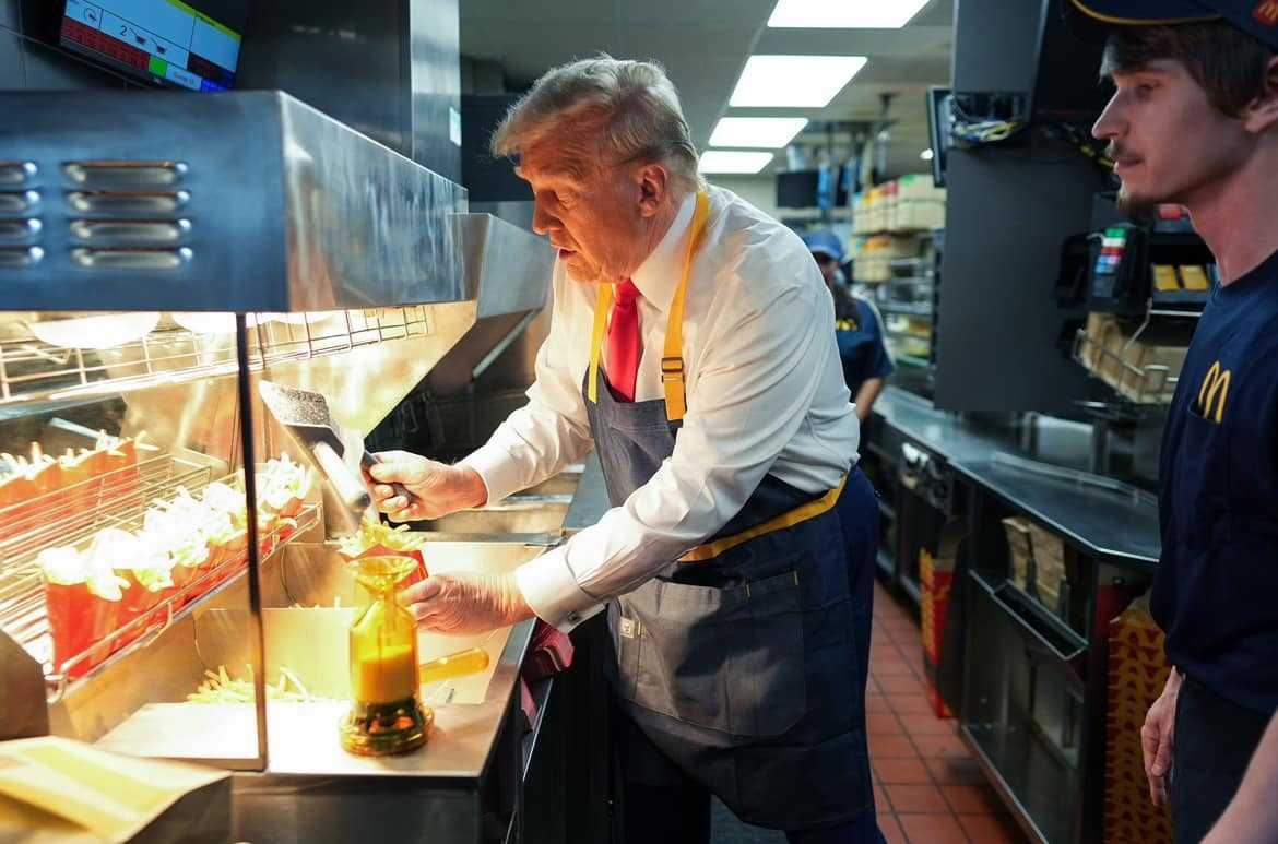 Trump serves up McDonald's fries