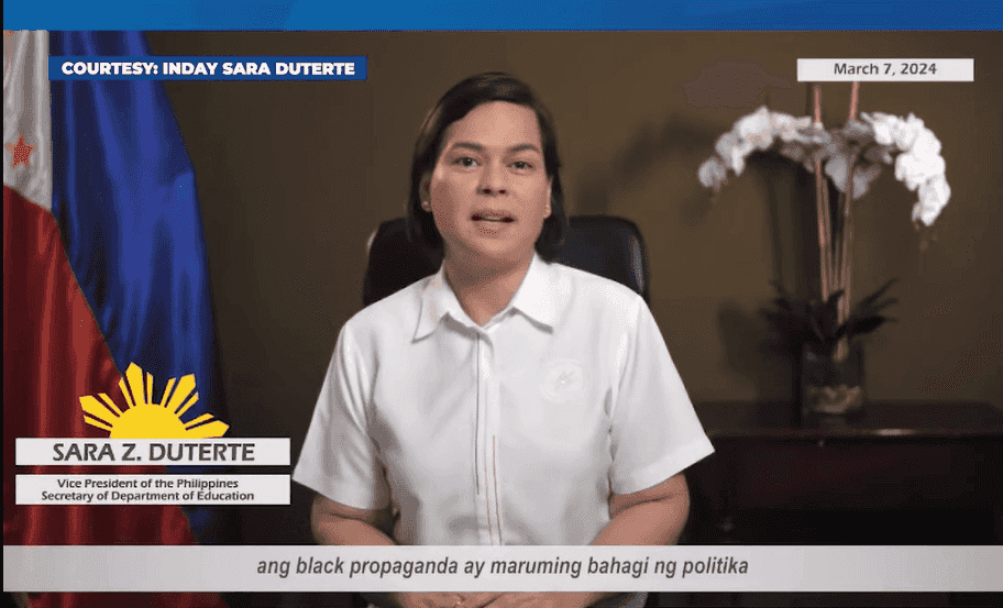 VP Sara says black propaganda against her gets 'intense, daring, desperate'