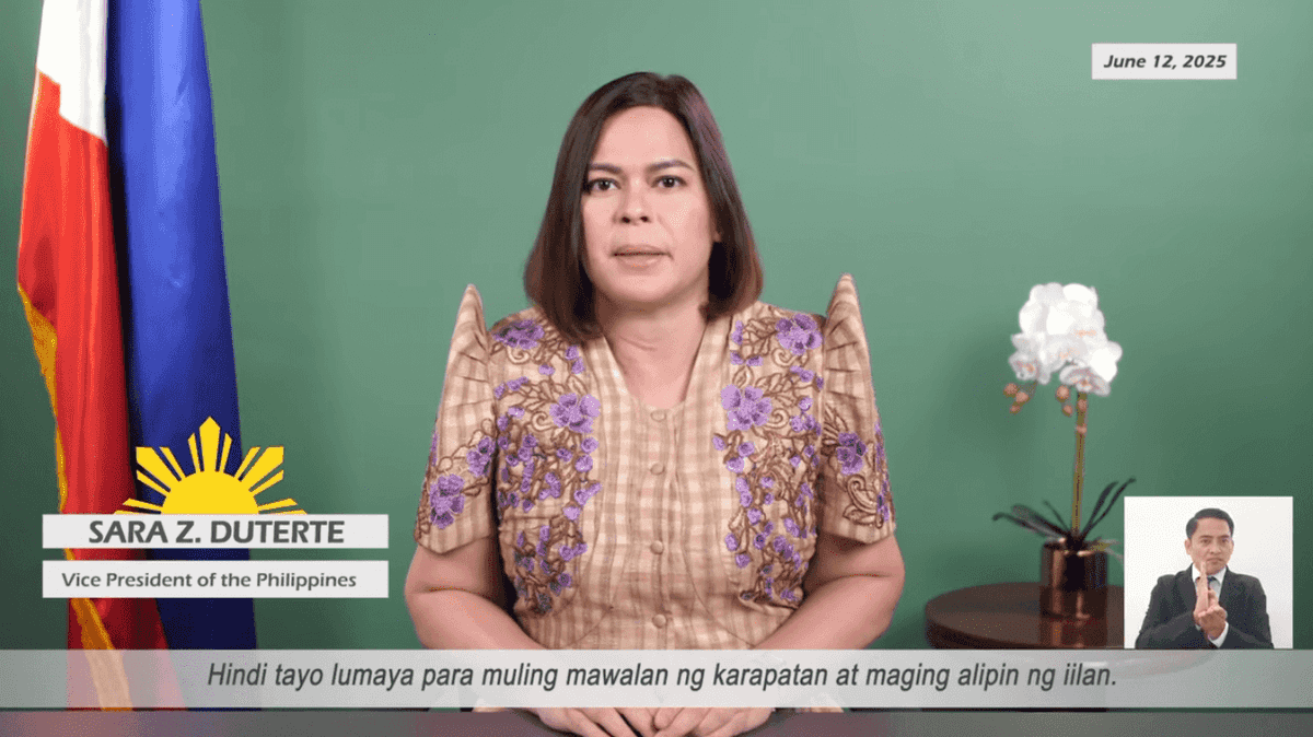 VP Sara on Independence Day: 'Huwag nating isuko ang kalayaang ito sa mga taksil'