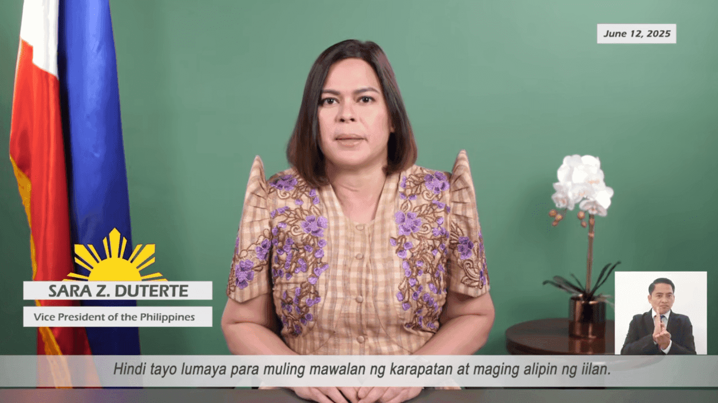 VP Sara on Independence Day: 'Huwag nating isuko ang kalayaang ito sa mga taksil'